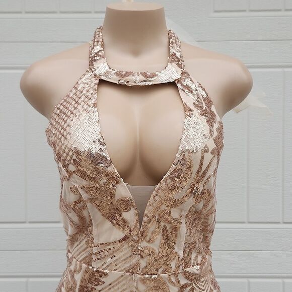 BRAND NEW GORGEOUS V-NECK SEQUINS LONG MERMAID SPLIT EVENING GOWNS - Picture 12 of 16